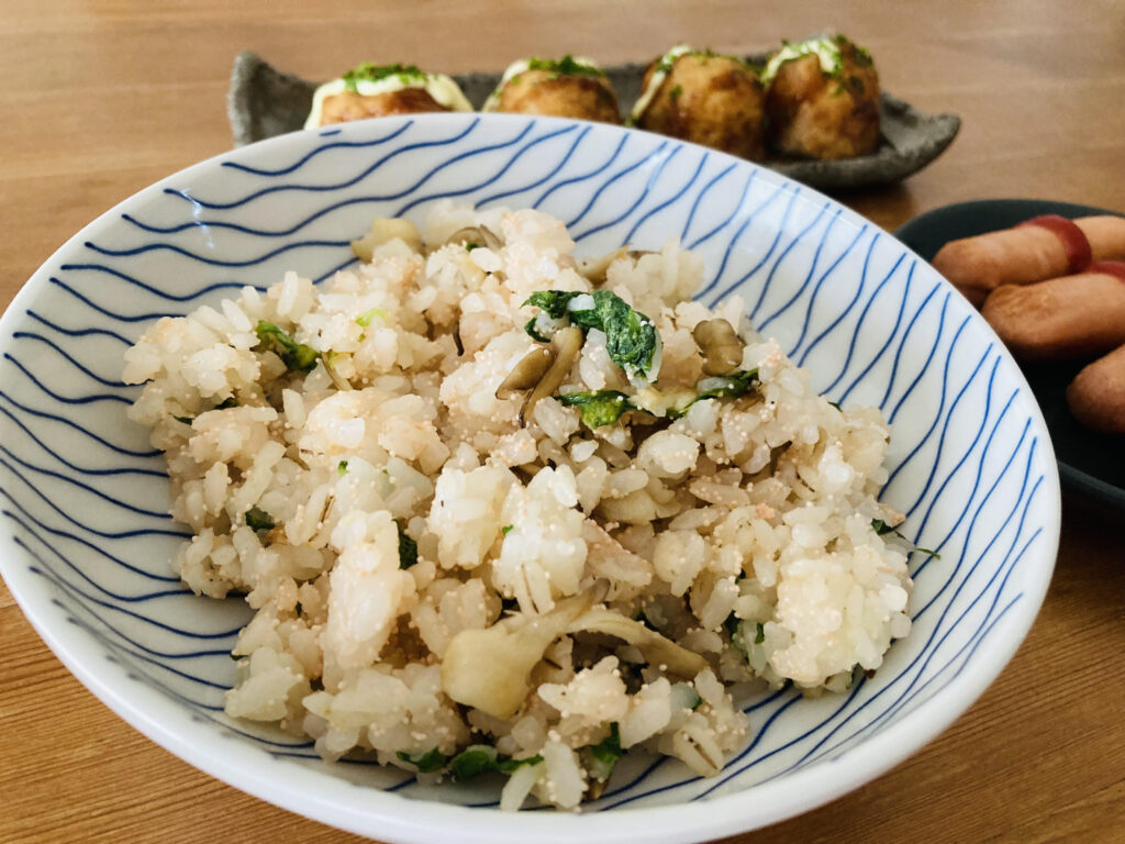 豚肉の竜田揚げ。タラコチャーハン。タラコパスタ - 色んな本と、色んな料理